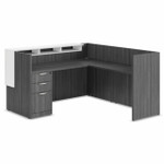 Office Source OS Laminate 71"W x 72"D Two-Tone L-Shaped Reception Desk