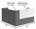  Office Source OS Laminate 71"W x 72"D Two-Tone L-Shaped Reception Desk 
