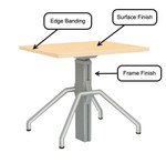 Right Angle Products Right Angle Arriba Height Adjustable Square Table with Fixed Base (2 Sizes!) 