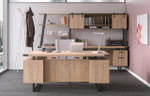 Safco Products Safco Mirella Collection Modern Industrial Executive Desk Package 