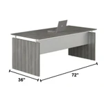 Mayline Group Mayline Medina Modern 72"W x 36"D Desk with Matching Glass Accented Low Wall Cabinet