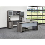 Mayline Group Mayline Medina 72" Desk with Matching Credenza and Glass Accented Hutch 