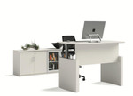 Mayline Group Mayline Medina 72"W x 36"D Height Adjustable Desk with Low Wall Cabinet 