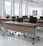 Global Total Office Global Terina 6' x 2' Flip Top Nesting Table with Modesty Panel