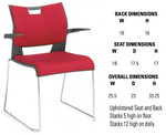 Global Total Office Global Duet Stacking Chair 6627 (4 Pack)