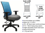 RFM Preferred Seating Evolve Manager's High Back 400 lb. Capacity Big & Tall Chair BT16