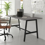  Flash Furniture Redmond 60x30 Gray Oak Writing Desk with Steel A-Frame Bases 