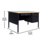  Flash Furniture Cambridge 30x48 Pedestal Desk with White Oak Top 