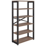  Office Source Riveted Collection 6 Shelf Bookcase HIB3566 
