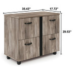  Office Source Riveted Collection 2 Drawer Farmhouse Style Lateral File Cabinet HIL36 