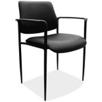  Office Source Levy Collection Black Vinyl Stackable Guest Chair 1022V 