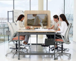 Global Total Office Global Collaborative Spaces Collection 78" x 48" Fully Loaded Counter Height Media Table with Power and Accessories 