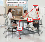 Global Total Office Global Collaborative Spaces Collection 78" x 48" Fully Loaded Counter Height Media Table with Power and Accessories 