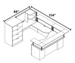 Global Total Office Global Zira Series U-Shaped Receptionist Desk ZRA521L 