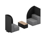  KFI Studios Conversa Modular Lounge Seating Set with Privacy Screens and Table 