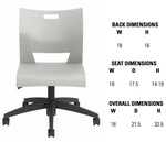 Global Total Office Global Duet Armless Wipe Clean Multi-Task Chair 6721 