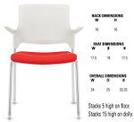 Global Total Office Global Stream Stackable Polypropylene Armchair with Upholstered Seat 2075APU