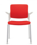 Global Total Office Global Stream Stackable Poly Shell Armchair with Upholstered Seat and Back 2075AUU