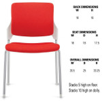 Global Total Office Global Stream Armless Stackable Poly Shell Chair with Upholstered Seat and Back 2075NUU
