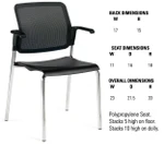 Global Total Office Global Sonic Mesh Back Guest Chair with Wipe Clean Poly Seat 6513MB
