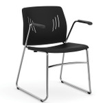 Office Source Stacked Seating Collection Poly Guest Chair with Arms OSSN6016
