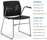 Office Source Stacked Seating Collection Poly Guest Chair with Arms OSSN6016