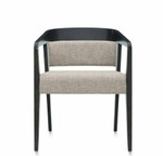 Global Total Office Global Chap Round Back Upholstered Armchair with Wood Frame 1004