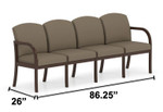  Lesro Weston Traditional Wood Frame 4-Seat Guest Bench WS4101 
