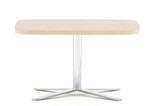 Global Total Office Global Drift 28.5"W x 28.5"D x 16"H Square Table with Chrome Metal Base 8041R3016C 