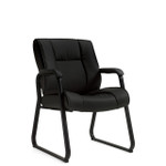  Offices To Go Black Luxhide Executive Style Guest Chair OTG2782 