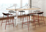 KFI Studios KFI Vaux 7' Rectangular Counter Height Laminate Top Conference Table with Metal Base (Power Options!) 
