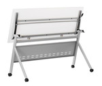  Flash Furniture 60" x 24" White Flip Top Nesting Table with Gray Steel Frame 