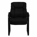  Flash Furniture Black Microfiber Executive Side Chair with Sled Base 