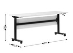  Flash Furniture White Laminate 72"W x 24"D Flip Top Nesting Table with Black Steel Base 