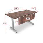  i5 Industries Connect Collection 72"W x 30"D Flip Top Nesting Table with Matching Modesty Panel 