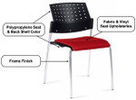 Global Total Office Global Sonic Perforated Poly Back Guest Chair with Upholstered Seat 6509