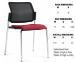 Global Total Office Global Sonic Armless Mesh Back Stacking Chair with Upholstered Seat 6509MB