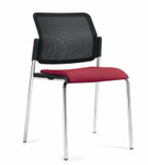 Global Total Office Global Sonic Armless Mesh Back Stacking Chair with Upholstered Seat 6509MB