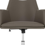  Bush Business Furniture Echo Mid Back Leather Box Chair in Washed Gray 