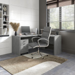 Bush Business Furniture Echo L Shaped Desk with Mobile File Cabinet 
