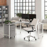  Bush Business Furniture Hustle 72W L Shaped Computer Desk with 3 Drawer Mobile File Cabinet 
