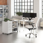  Bush Business Furniture Hustle 48W x 24D Computer Desk and Storage Cabinet with Drawers and Shelves 