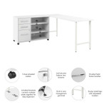  Bush Business Furniture Hustle 72W x 24D Computer Desk and Storage Cabinet with Drawers and Shelves 