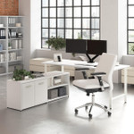  Bush Business Furniture Hustle 72W x 30D Computer Desk and Low Storage Cabinet with Doors and Shelves 
