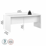  Bush Business Furniture Echo 72W Bow Front Desk in Pure White 
