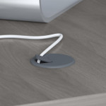  Bush Business Furniture Echo 72W Bow Front Desk in Modern Gray 