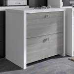  Bush Business Furniture Echo Lateral File Cabinet in Pure White and Modern Gray 