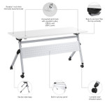  Bush Business Furniture Envision 60W Folding Training Table with Powered Grommets 