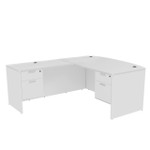  i5 Industries Kai Collection Bow Front L-Desk with Suspended Pedestals BD7184P-1 