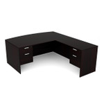  i5 Industries Kai Collection Bow Front L-Desk with Suspended Pedestals BD7184P-1 